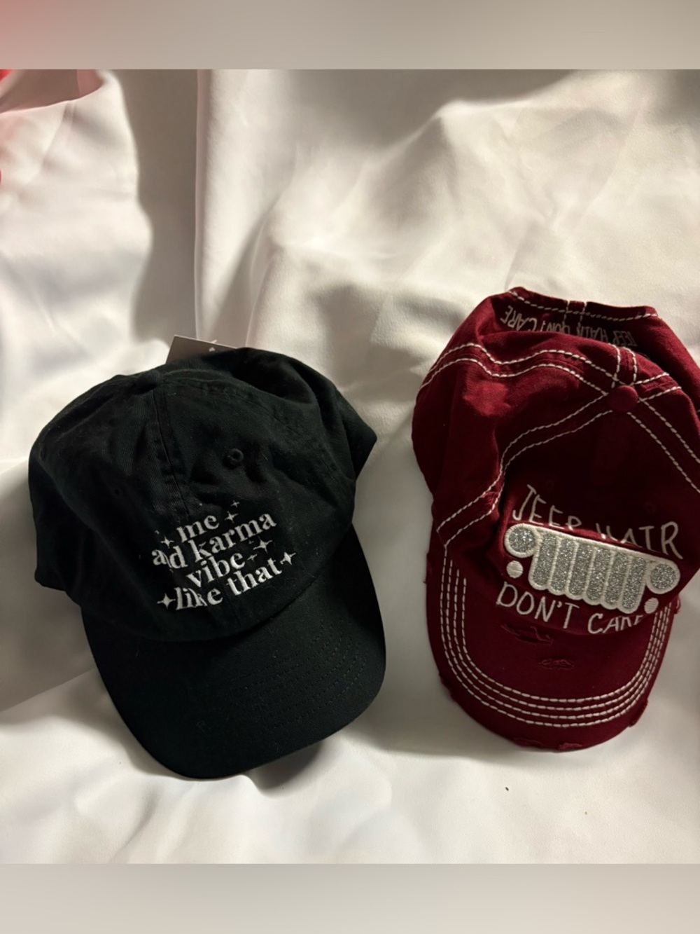 Jeep Burgundy Cap with White Stitching